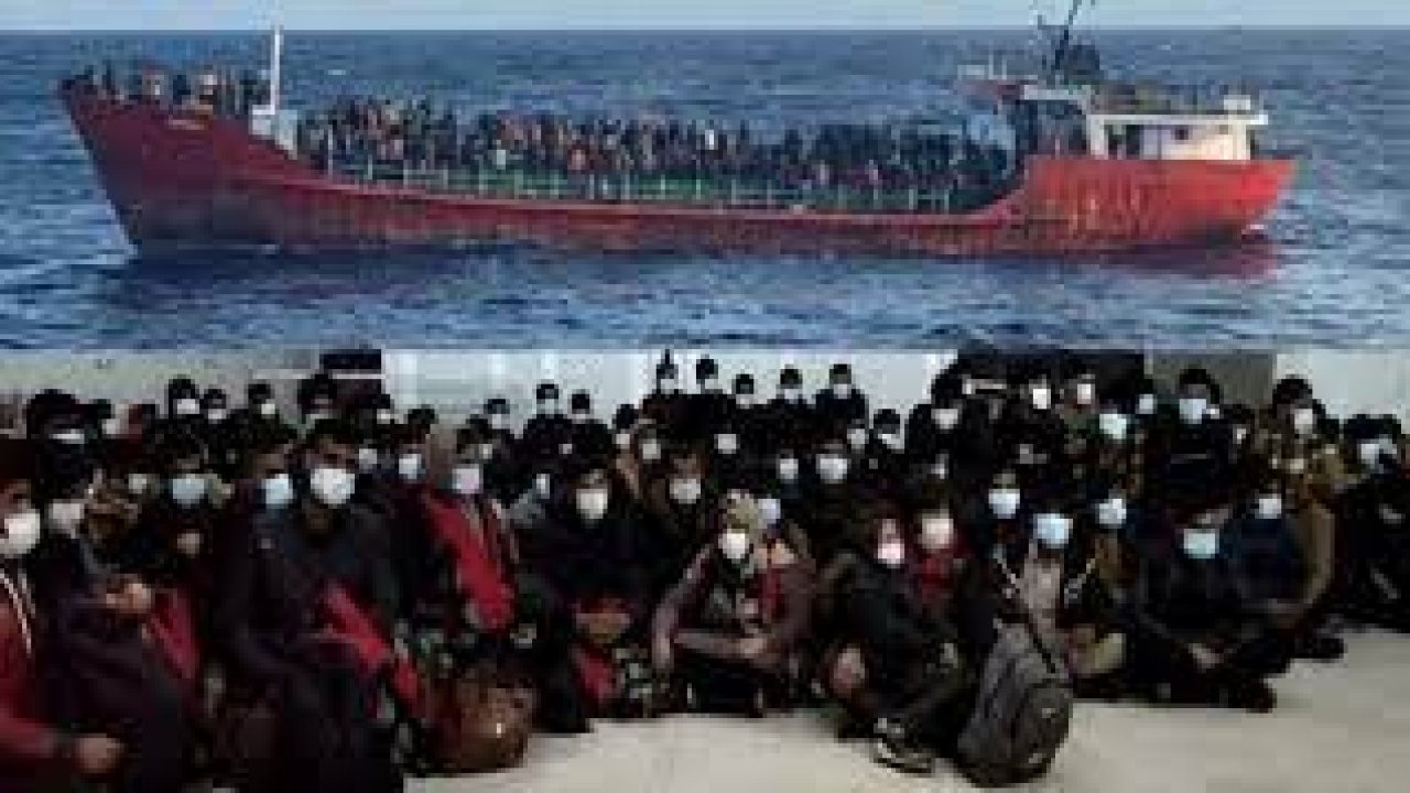Kaçak göçmenlerin bulunduğu Kamerun bayraklı gemi İstanköy adasına çekildi