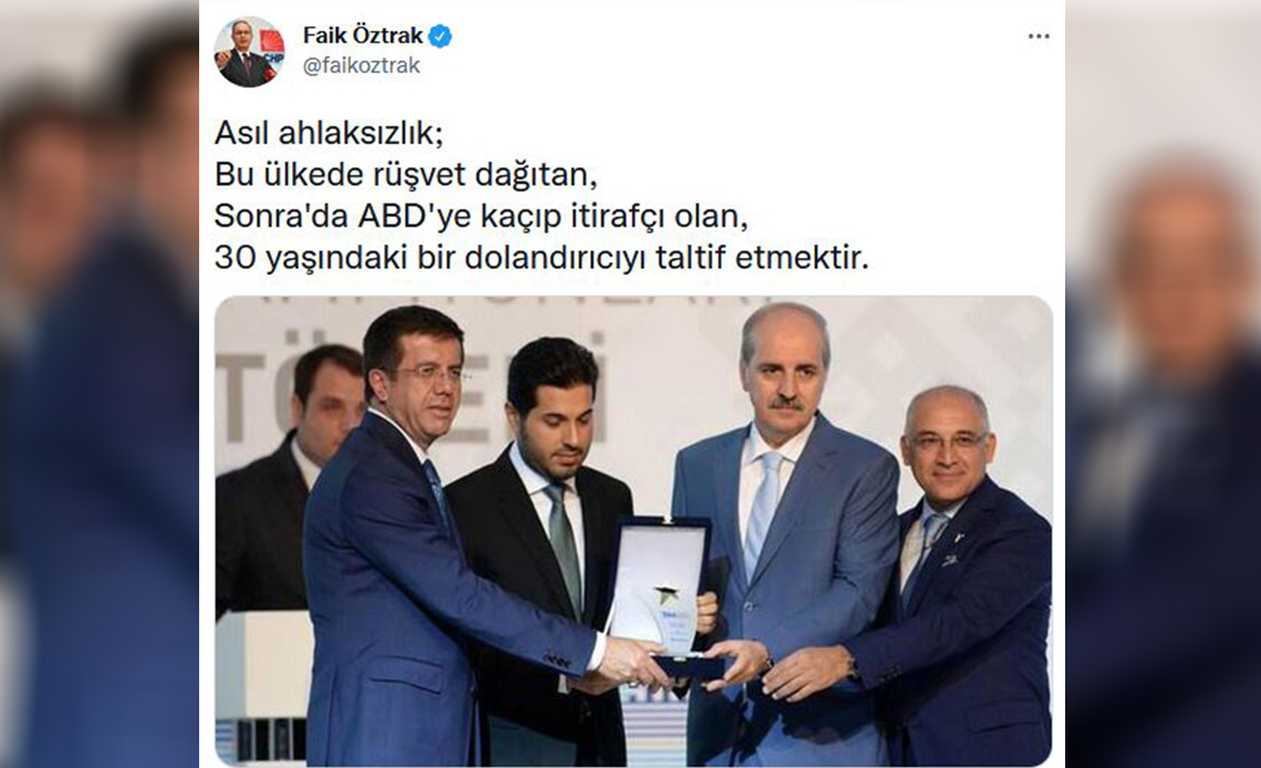 CHP Sözcüsü'nden AKP'li Kurtulmaş'a Zarrab fotoğrafıyla yanıt: Asıl ahlaksızlık, bu ülkede rüşvet dağıtan bir 