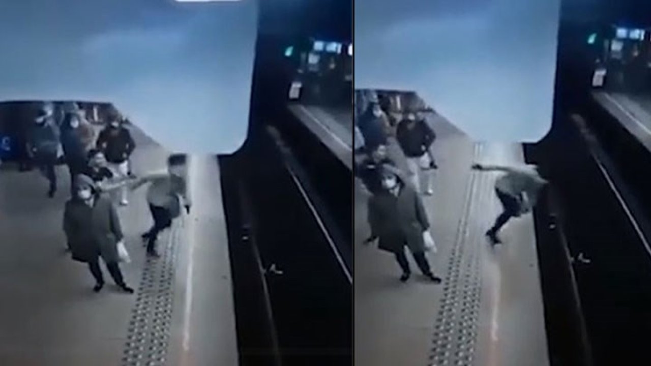SON ANDA KURTULDU! Ruh hastası, kadını raylara itti