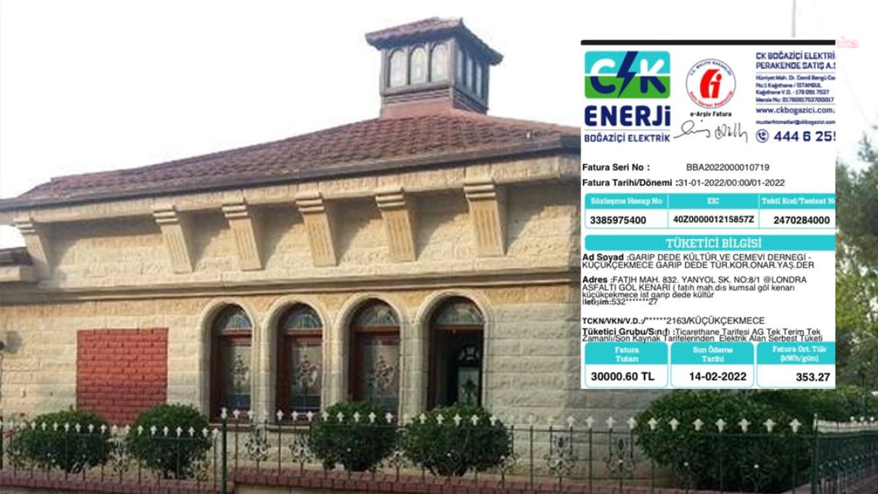 Cemevi 'ticarethane' sayıldı: 30 bin TL elektrik 11 bin TL doğalgaz faturası geldi