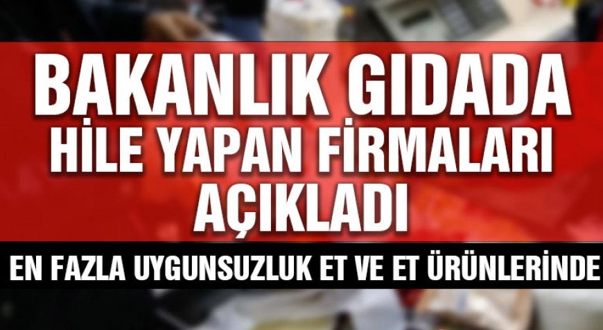 Son Dakika Haberi... Gıda Yüzsüzleri Listesi Açıklandı!