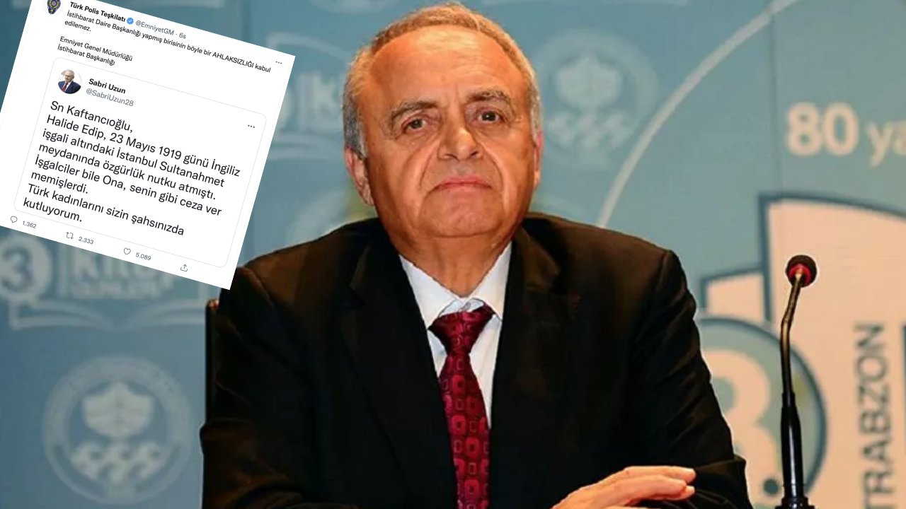 Emniyet Genel Müdürlüğü'nün resmi hesabından eski istihbaratçı Sabri Uzun'a Kaftancıoğlu yanıtı: Ahlaksızlık