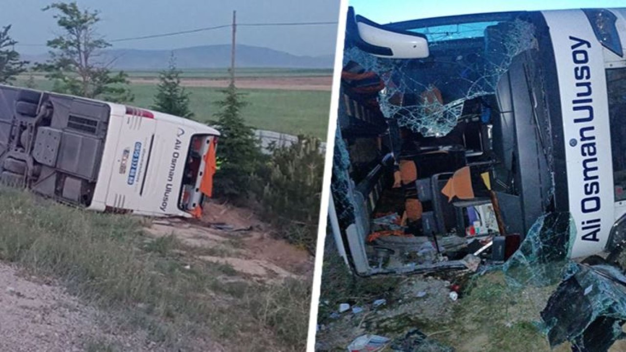 Kontrolden çıkan yolcu otobüsü devrildi: 27 kişi yaralandı