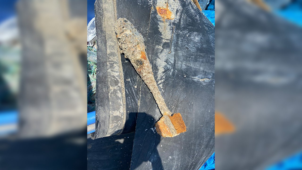 Zonguldak'ta balıkçı ağlarına patlamamış havan mermisi takıldı