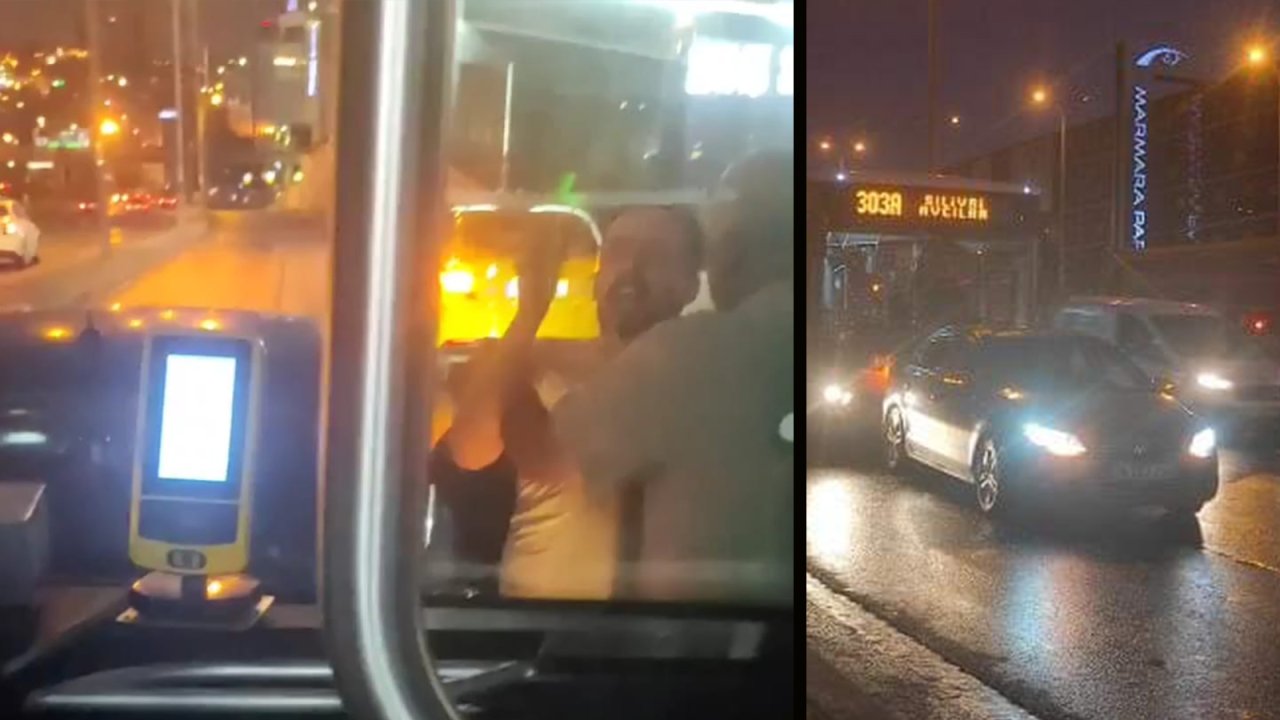 İETT otobüsünü takip edip önünü kesti, camlarını yumruk ve tekmelerle kırdı