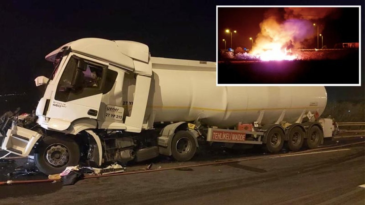 Akaryakıt yüklü tanker, TIR'a çarptı: 1 kişi yaşamını yitirdi