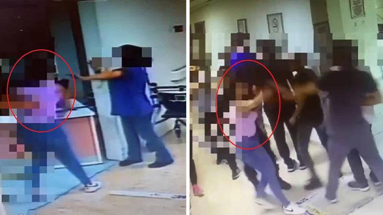 DOKTORA ŞİDDETİN CİNSİYETİ YOK! Anne ve kızı, serum takmayan doktor, hemşire ve güvenlik görevlisini darbetti