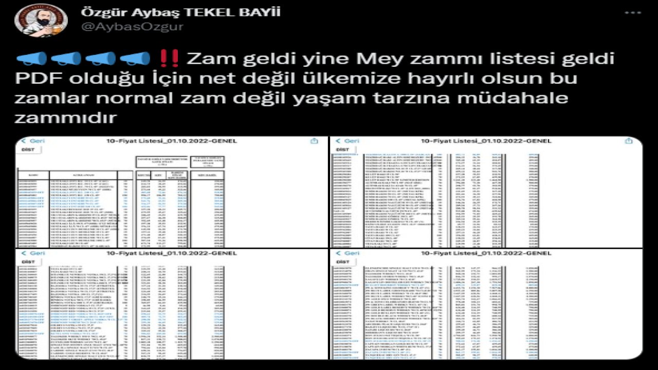 Tekel Bayileri Platformu Başkanı Aybaş duyurdu: Alkole yine zam geldi!