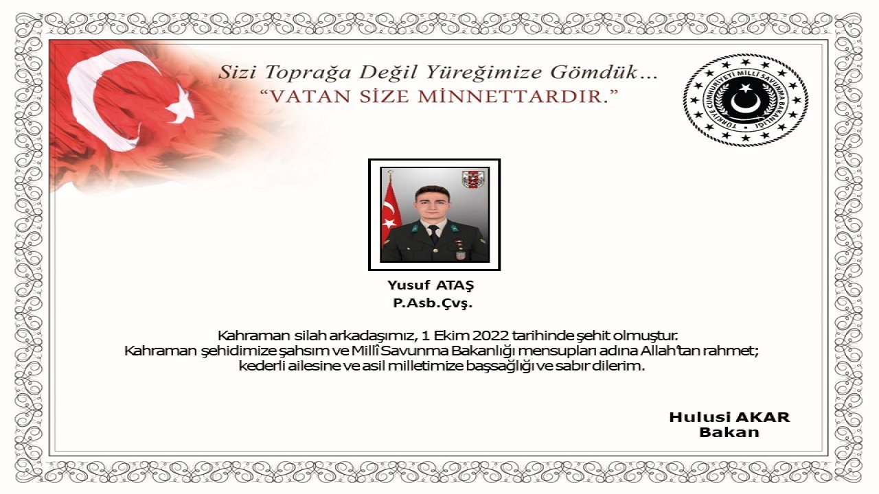 Pençe Kilit operasyonu bölgesinden acı haber