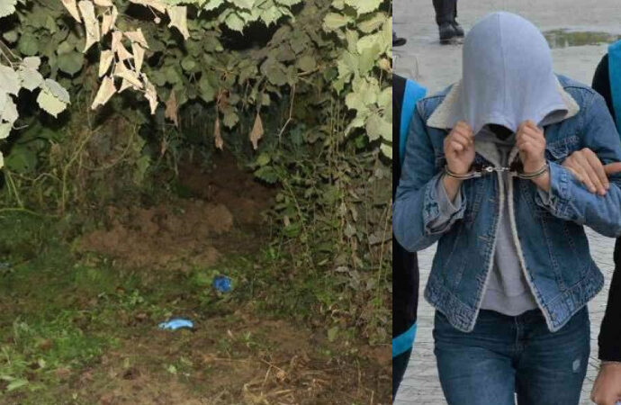 Bebeğini fındık bahçesine gömen kadın tutuklandı