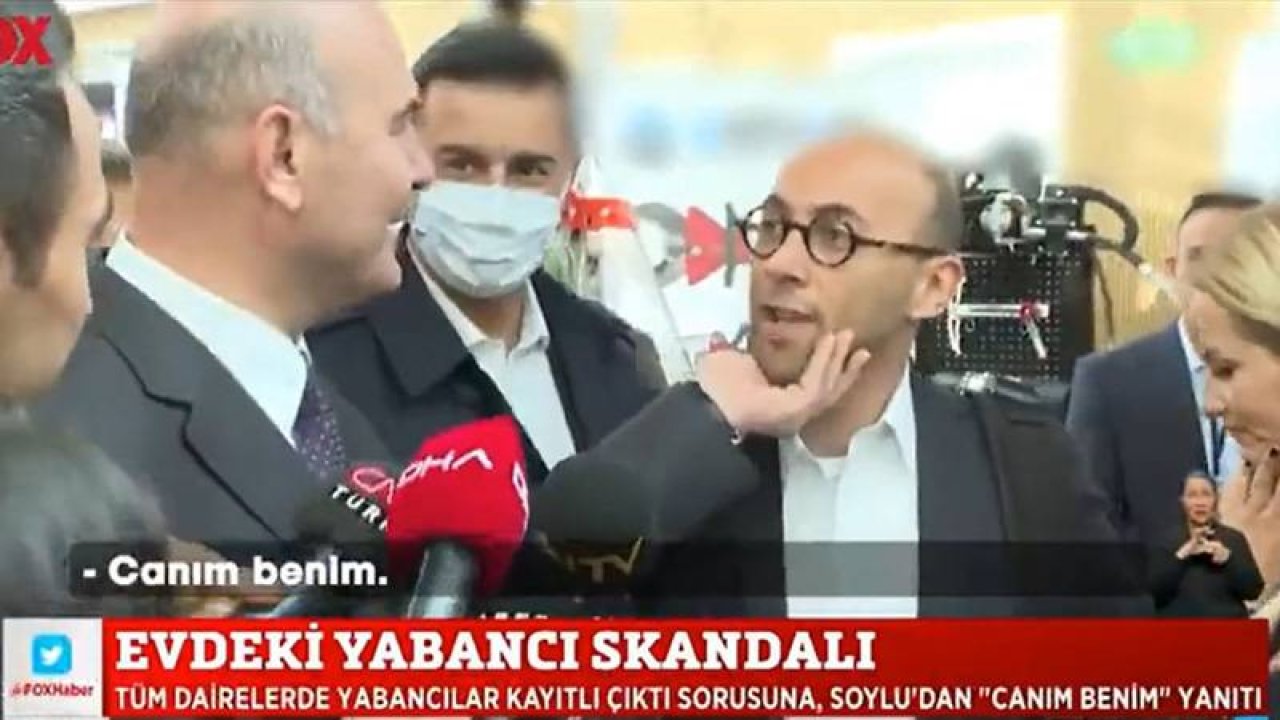 Süleyman Soylu, kendisine soru soran muhabirin çenesini okşayıp 'canım benim' dedi