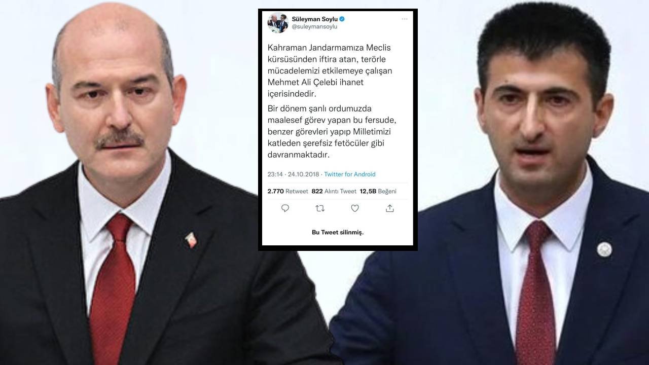 Soylu, Mehmet Ali Çelebi'nin AK Parti'ye katılmasının ardından geçmişte yaptığı paylaşımı apar topar sildi