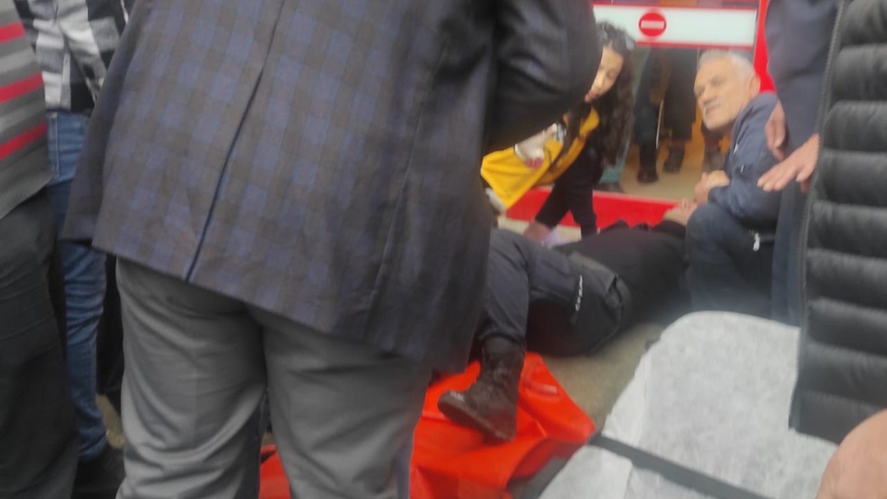 Karakolda tartıştığı polisi tabancayla ayağından vurdu