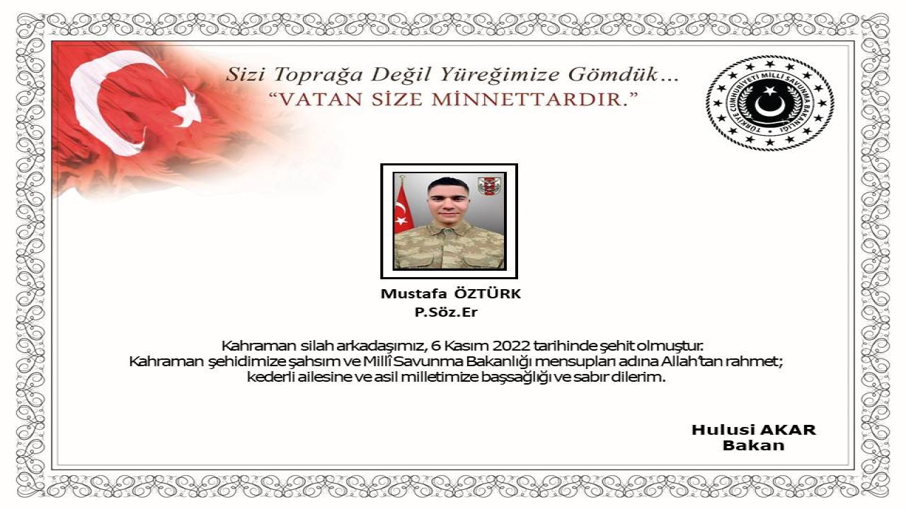 Milli Savunma Bakanlığı: Irak'ın kuzeyinde 1 asker şehit oldu, 3 asker yaralı