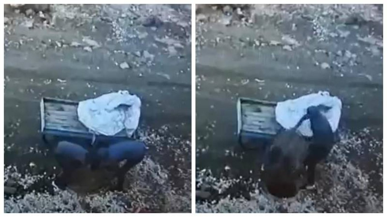 Rögar kapağını çalmak isterken çukura düştü