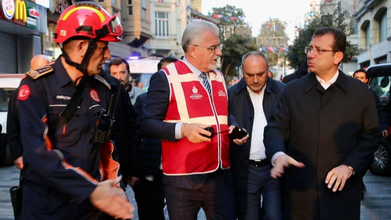İmamoğlu, patlamanın yaşandığı yerde incelemelerde bulundu: Bu yarayı sarmak hepimizin sorumluluğu, hep birlik