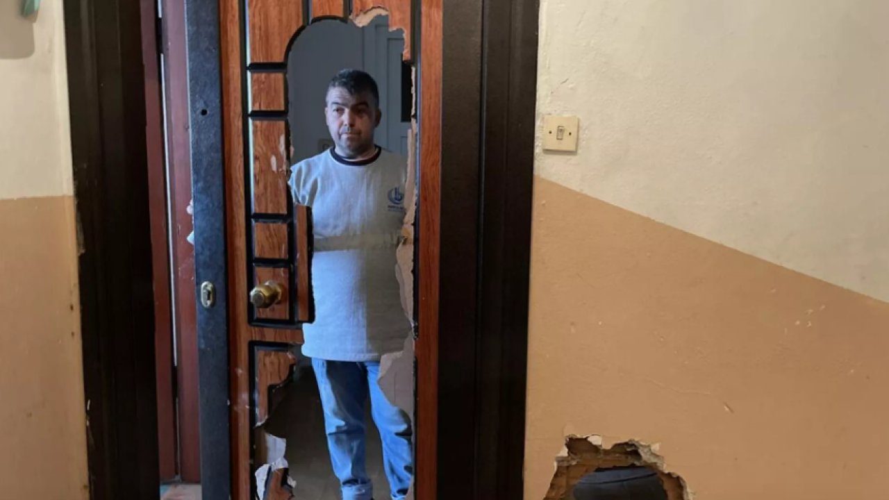 KİRAYI 3 KATINA ÇIKARMAK İSTEDİ: Ev sahibi, kiracısının kapı ve duvarını balyozla kırdı