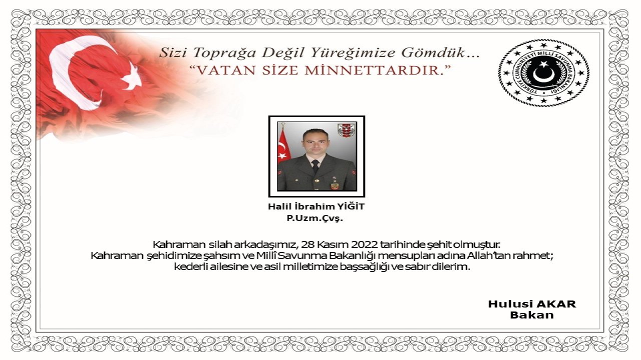MSB: 1 asker şehit oldu