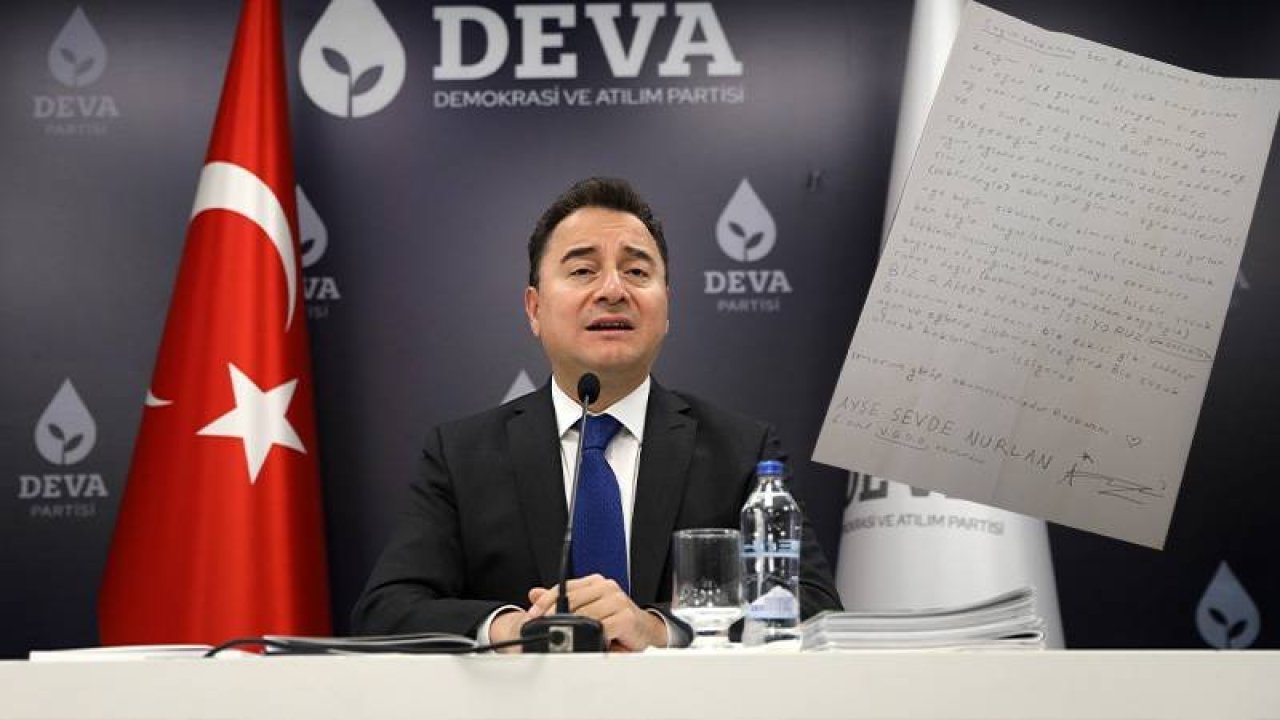 Babacan, 12 yaşındaki çocuğun mektubunu paylaştı: Ayşe Sevde’nin bile huzurunu bozan bu iktidarı ilk seçimde m