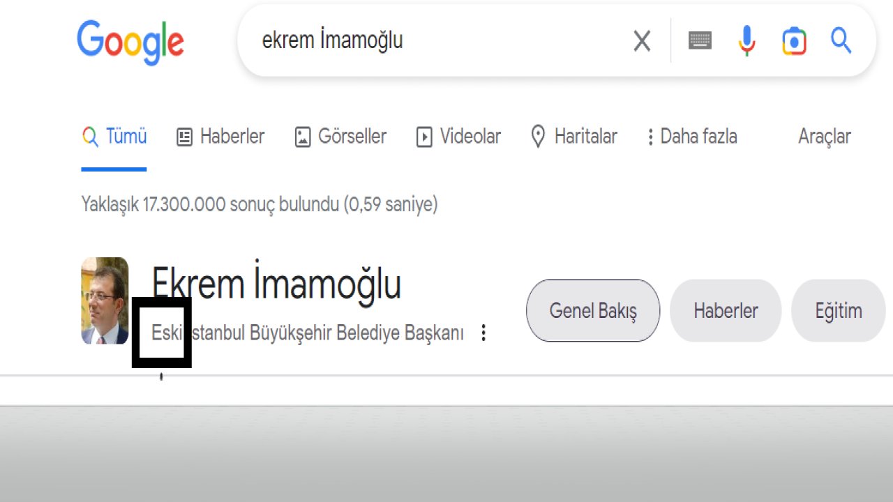 Google'a göre İmamoğlu artık İBB Başkanı değil: Eski İstanbul Büyükşehir Başkanı