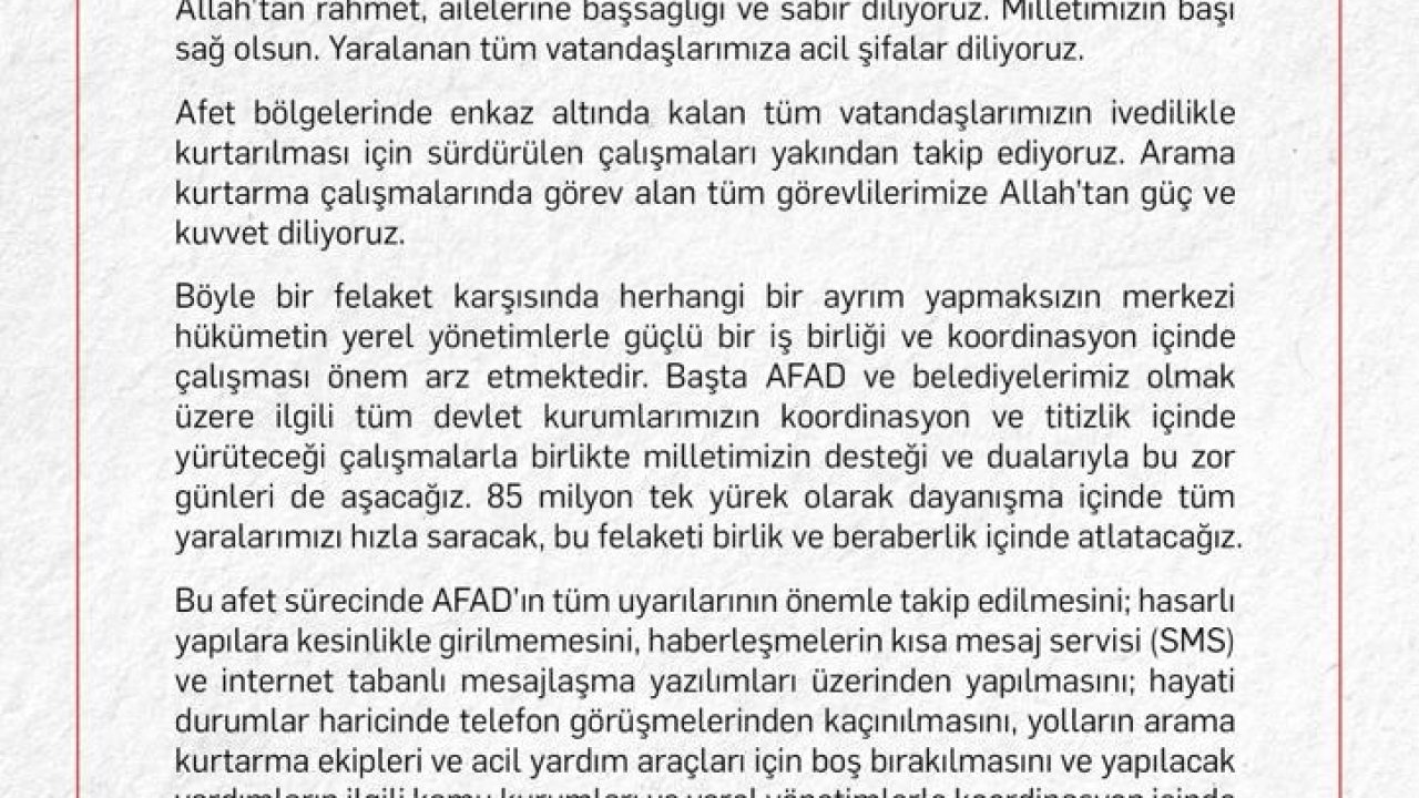 Millet İttifakı: Herhangi bir ayrım yapmaksızın merkezi hükümetin yerel yönetimlerle güçlü iş birliği içinde ç