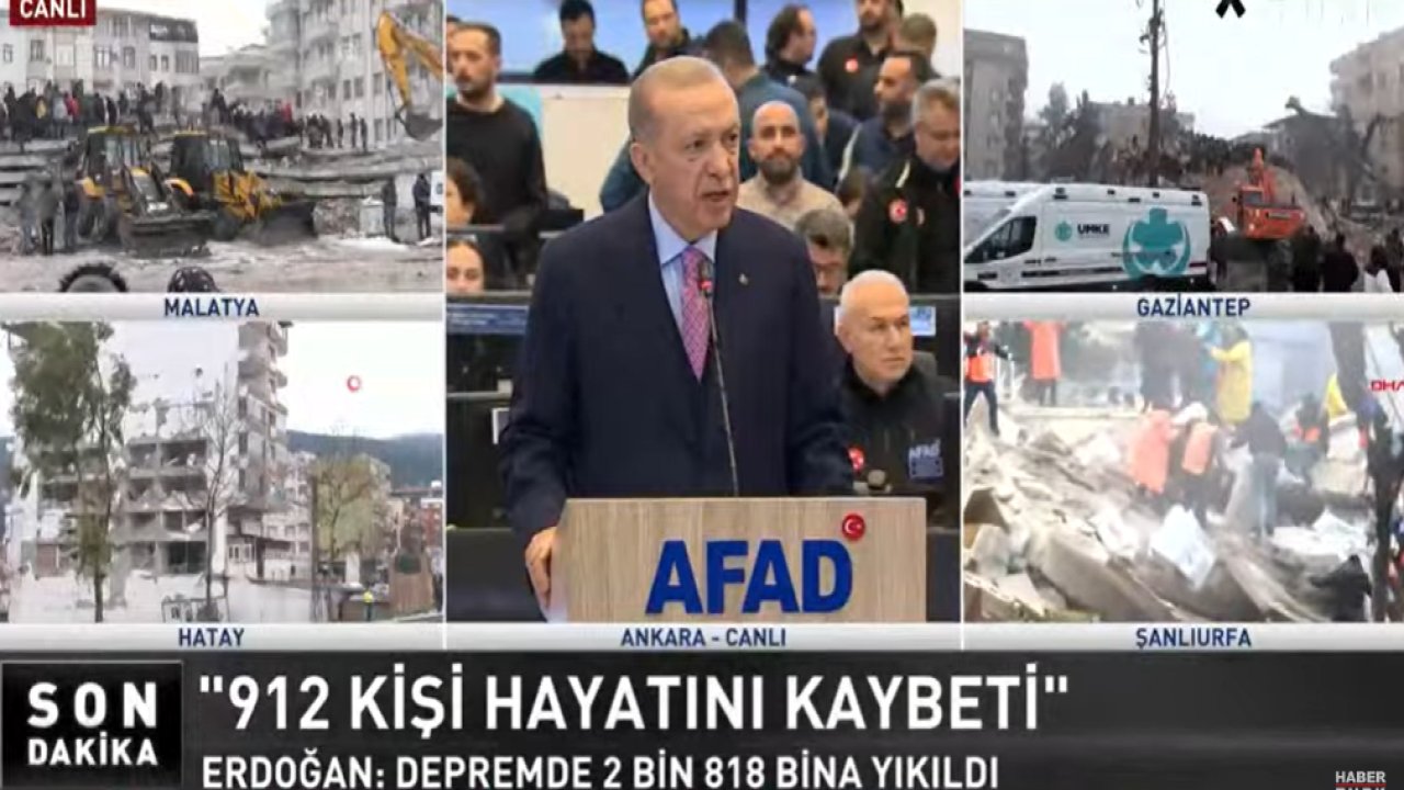 Erdoğan açıkladı: Can kaybı 912'ye yükseldi