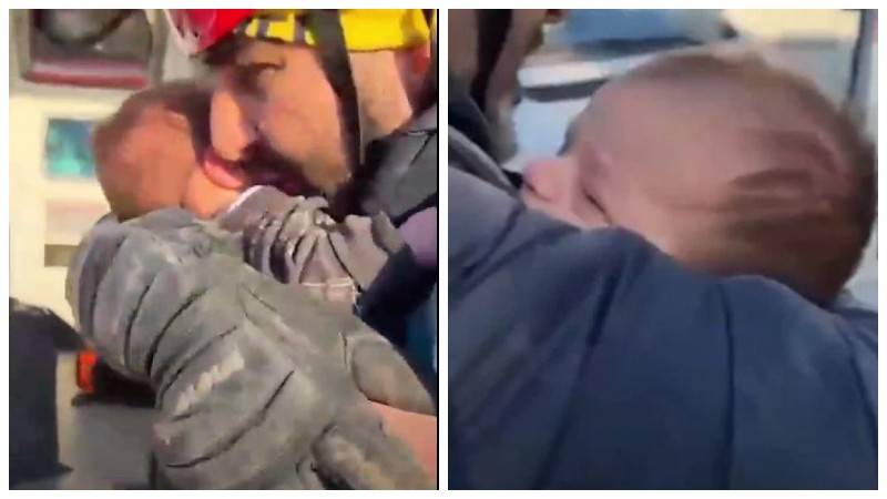 Hatay'da 2 aylık bebek enkazdan sağ çıkarıldı
