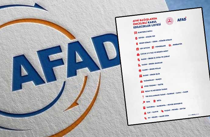 AFAD yayınladı: İşte deprem bölgesi için acil ihtiyaç listesi