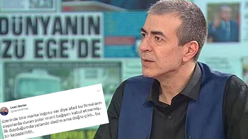 Cemil Barlas'tan AFAD iddiası: Üzerinde bira logosu var diye AFAD polar mont bağışını kabul etmemiş, bu bir ke