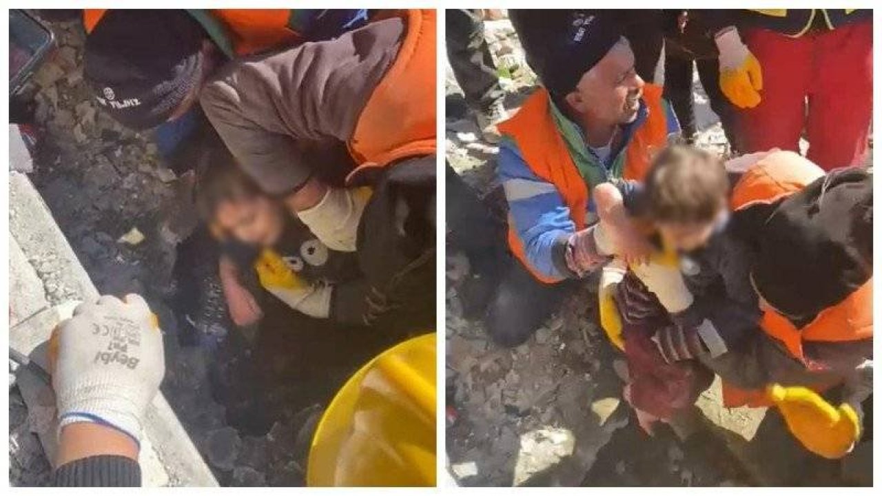 Hatay'da 5 yaşındaki çocuğu 81'inci saatte gönüllüler ve itfaiye ekibi kurtardı