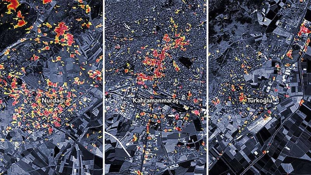 NASA'dan 'Kahramanmaraş' merkezli depremin hasarını gösteren harita