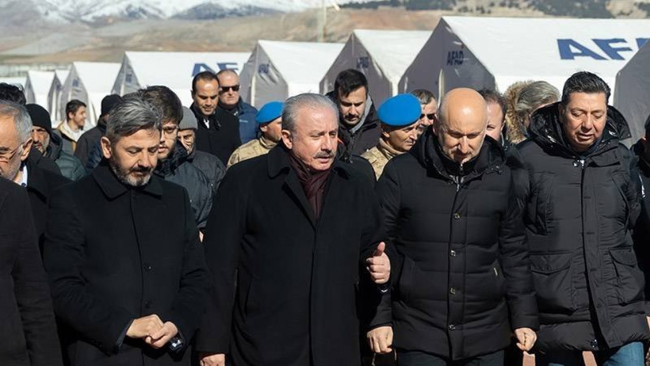 TBMM Başkanı Şentop depremden etkilenen Adıyaman'da: Bundan sonra daha sağlam binalar yapmak konusunda dersler