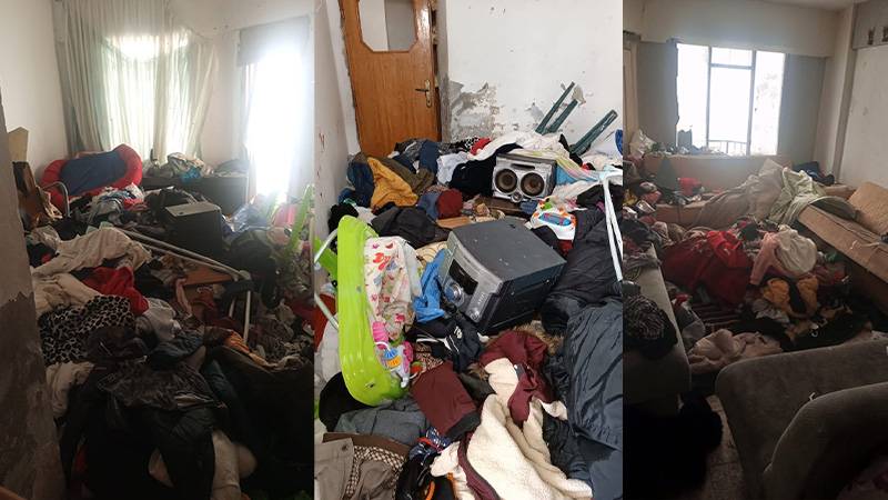 Mersin'de apartman dairesinden 3 kamyon çöp çıktı