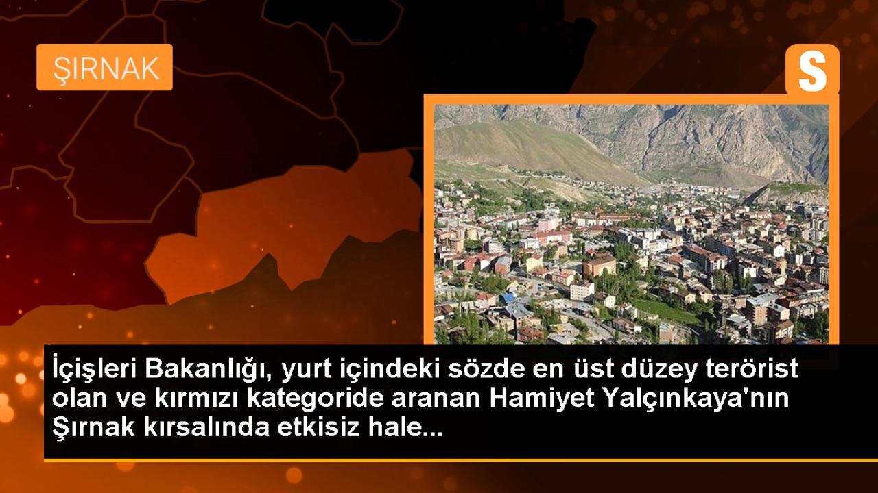 İçişleri Bakanlığı, yurt içindeki sözde en üst düzey terörist olan ve kırmızı kategoride aranan Hamiyet Yalçın