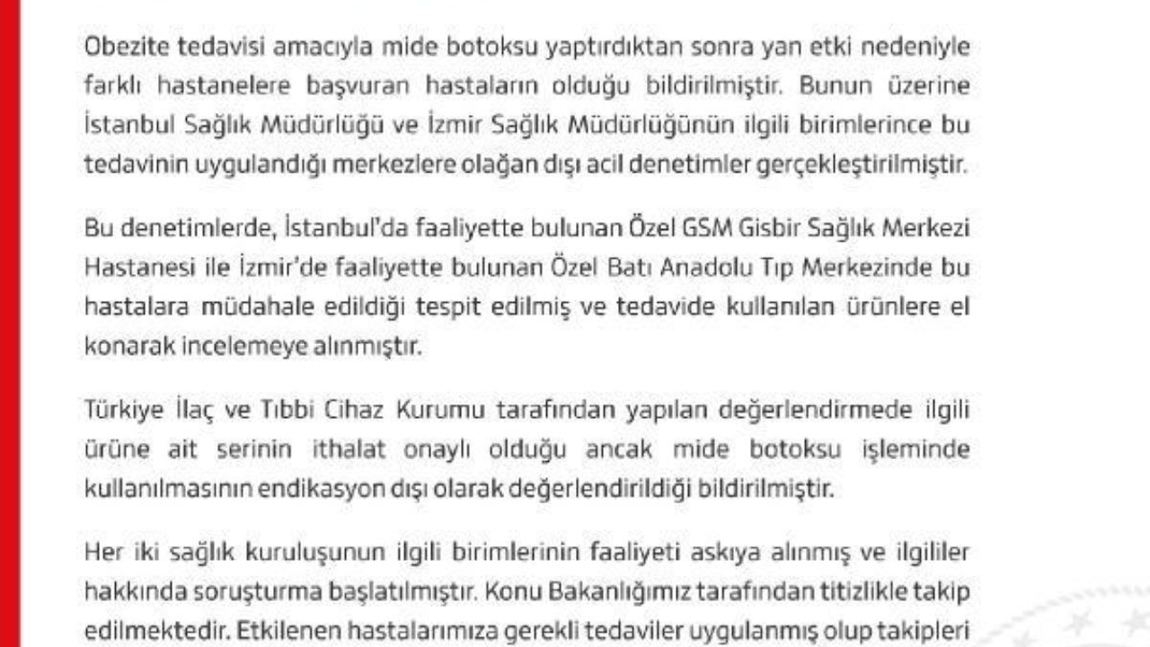 Bakan Koca'dan 'mide botoksu' açıklaması