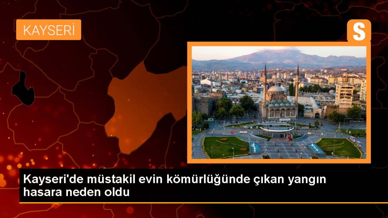 Kayseri'de müstakil evin kömürlüğünde çıkan yangın hasara neden oldu
