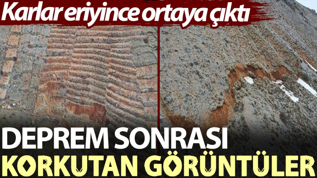 Deprem sonrası korkutan görüntüler. Karlar eriyince ortaya çıktı