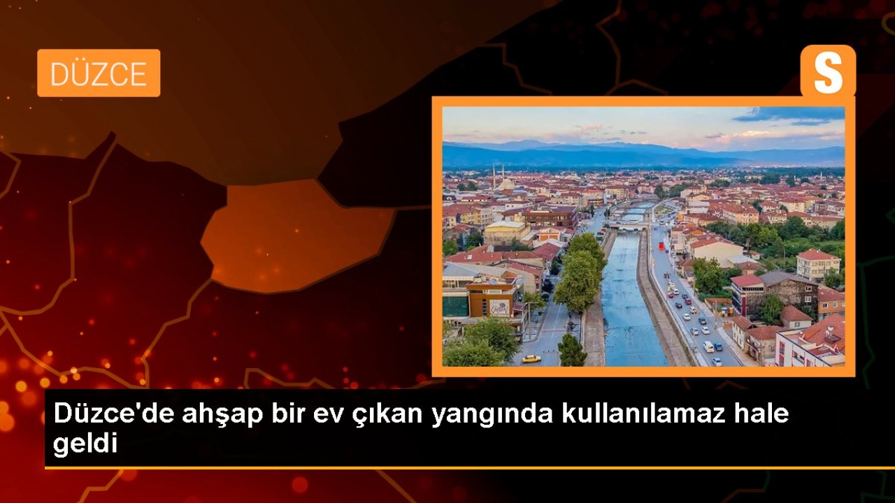 Düzce'de ahşap bir ev çıkan yangında kullanılamaz hale geldi