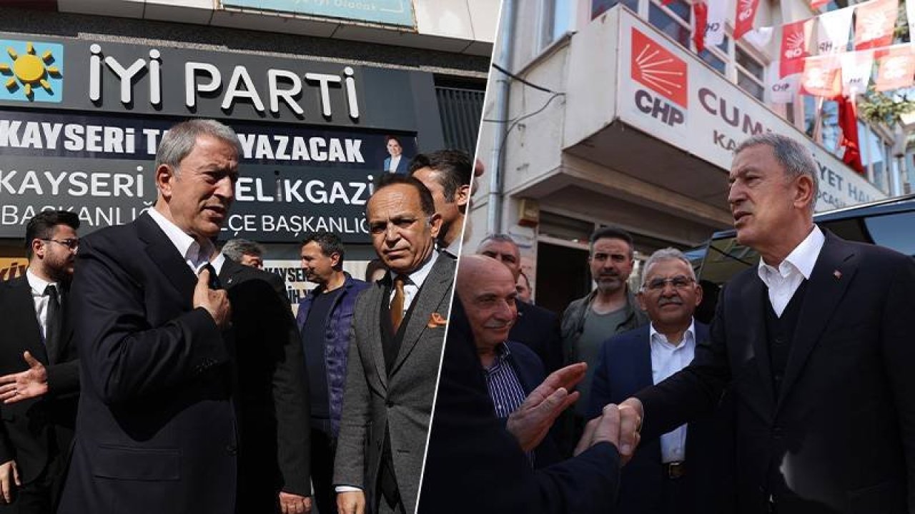 Bakan Akar Kayseri'de CHP ve İyi Parti il başkanlıklarını ziyaret etti