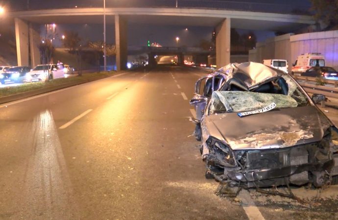 Vatan Caddesi’nde otomobil taklalar atarak karşı şeride geçti