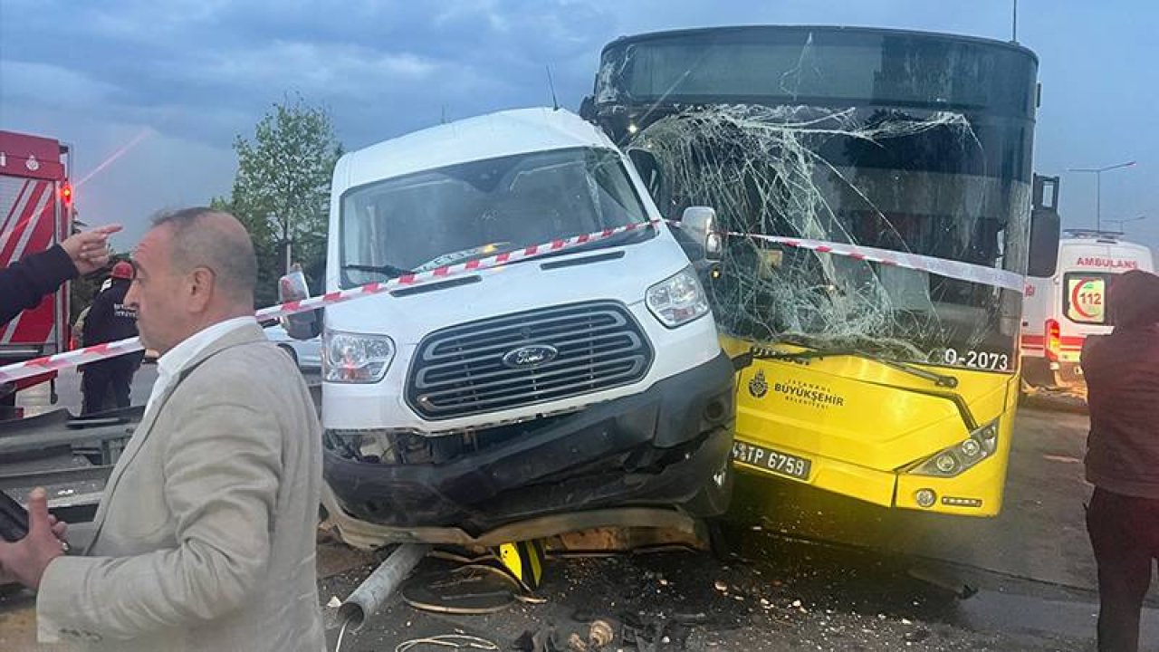 Pendik'te havalimanı personelini taşıyan servis aracı ile otobüs çarpıştı: 6 yaralı