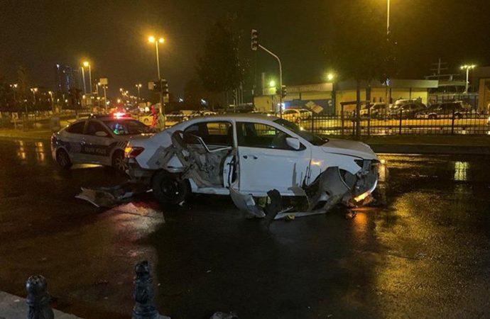 Polisin dur ihtarına uymadı, kaçarken kaza yaptı