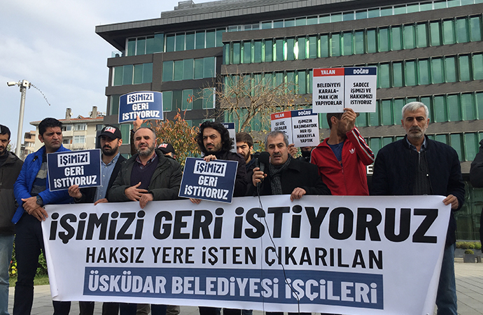 AKP'li Üsküdar Belediyesinde işten çıkartılan işçiler: İşimizi istiyoruz!