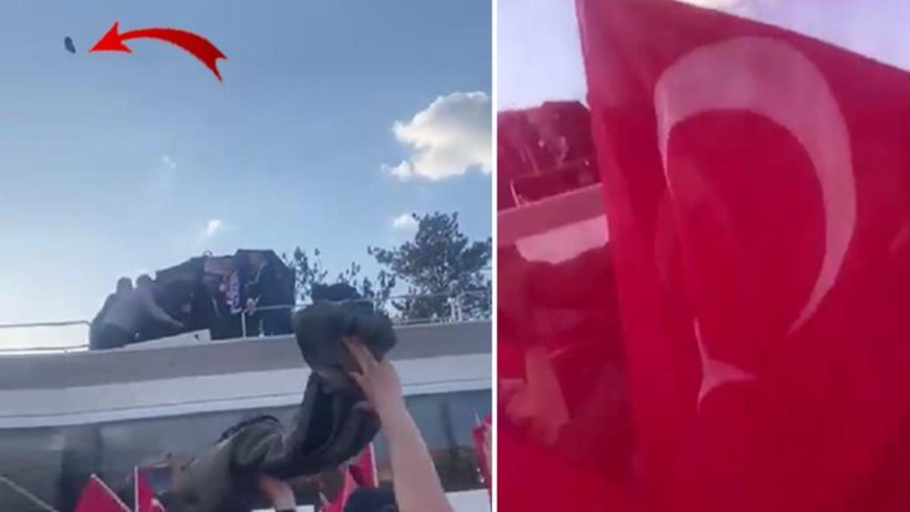 Erzurum'da miting düzenleyen İmamoğlu'na ve alandaki vatandaşlara yapılan saldırının en net görüntüleri