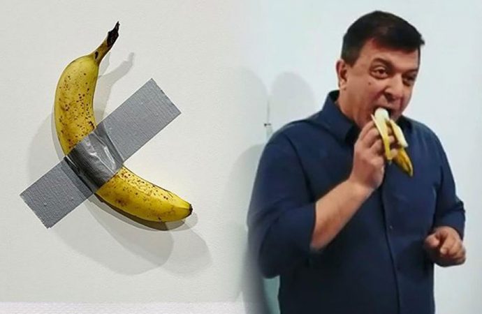 120 bin dolara satılan ‘sanat eseri’ndeki muzu yedi