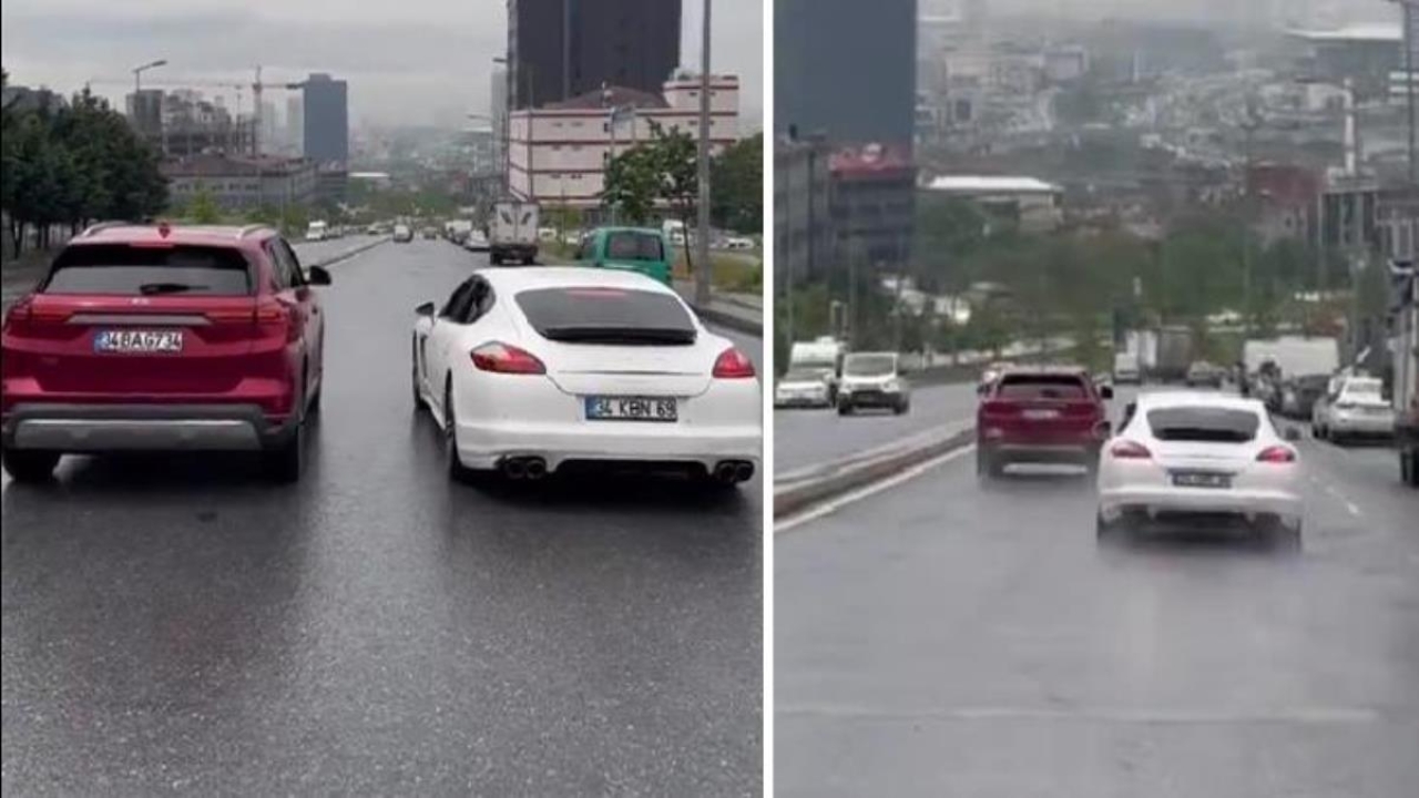 Togg ıslak zeminde Porsche ile kapışırken, yerli otomobilin Porsche'a büyük fark atması dikkat çekti