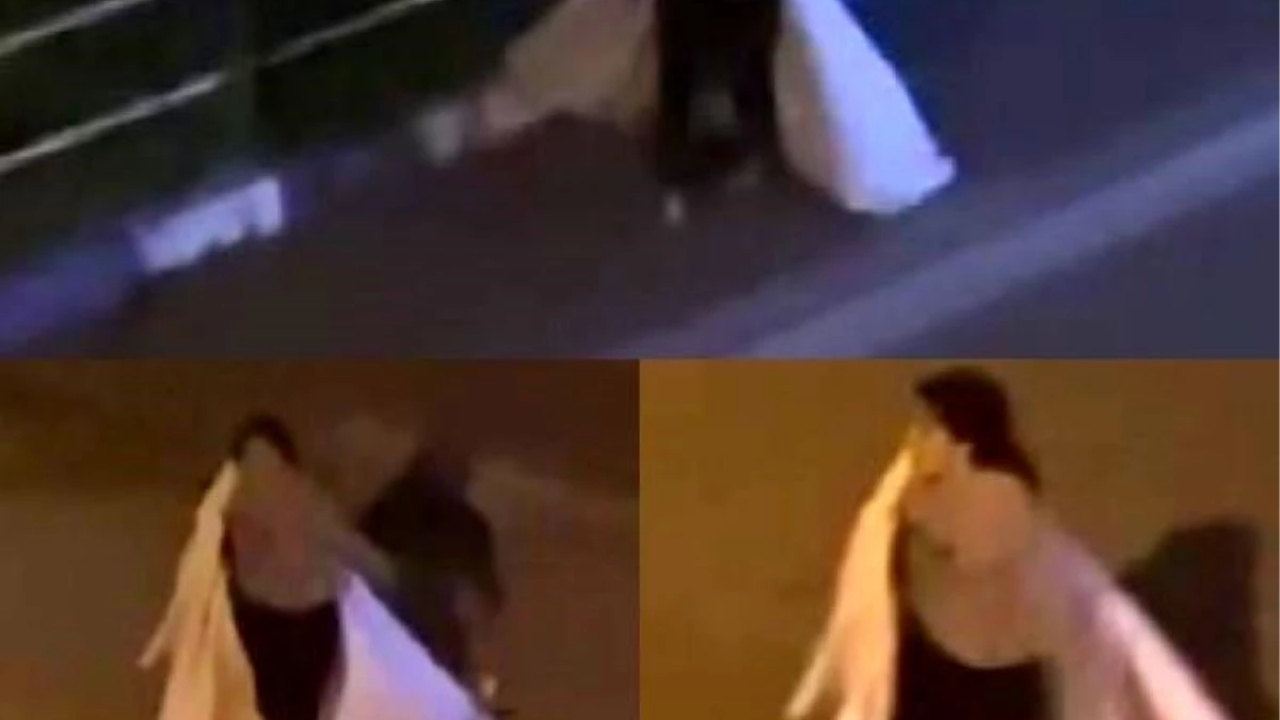 Çarşaf ile sokakta bağıran genç kız dikkat çekti