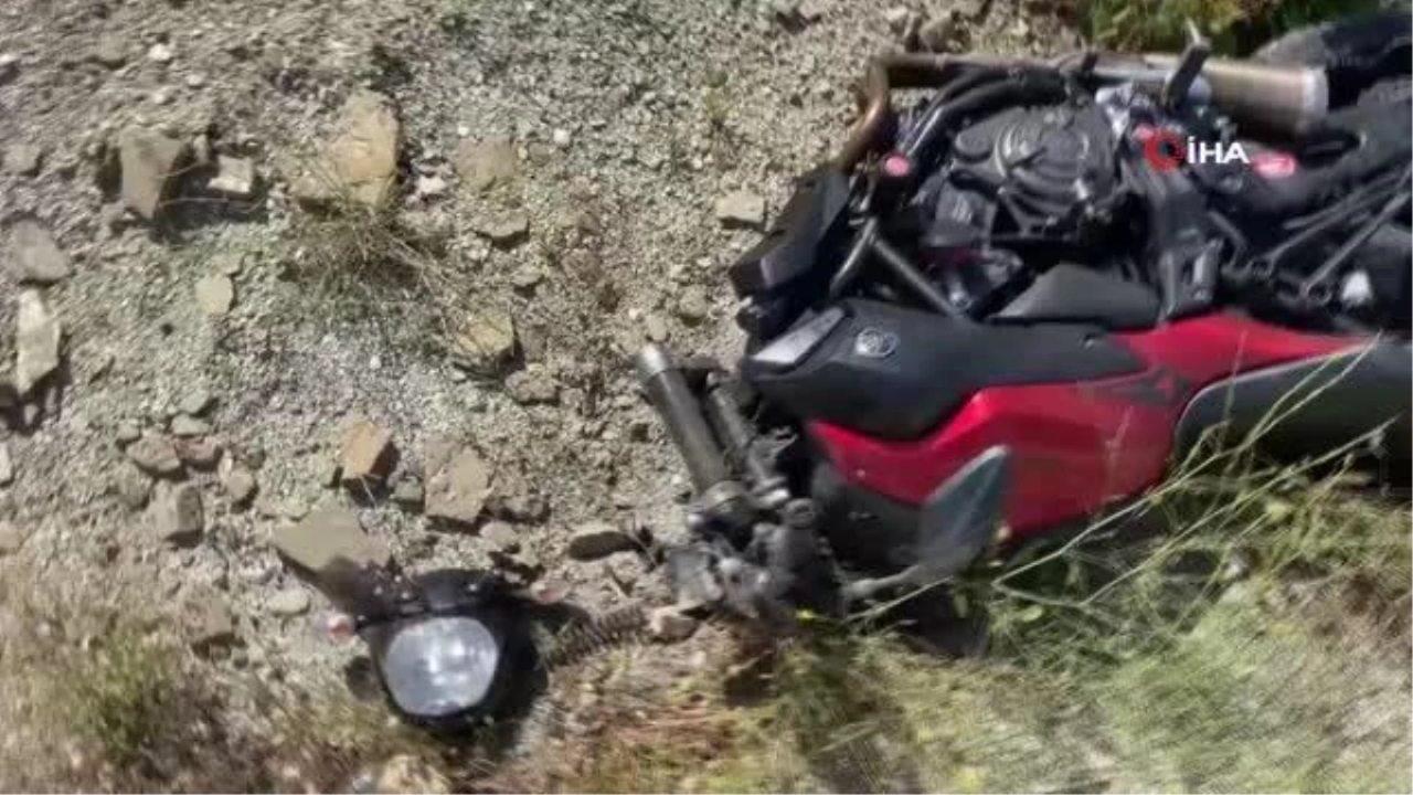 Şarampole yuvarlanan motosiklet sürücüsü hayatını kaybetti