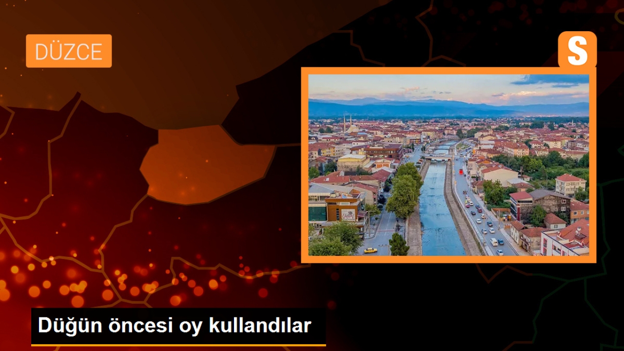 Düğün öncesi oy kullandılar