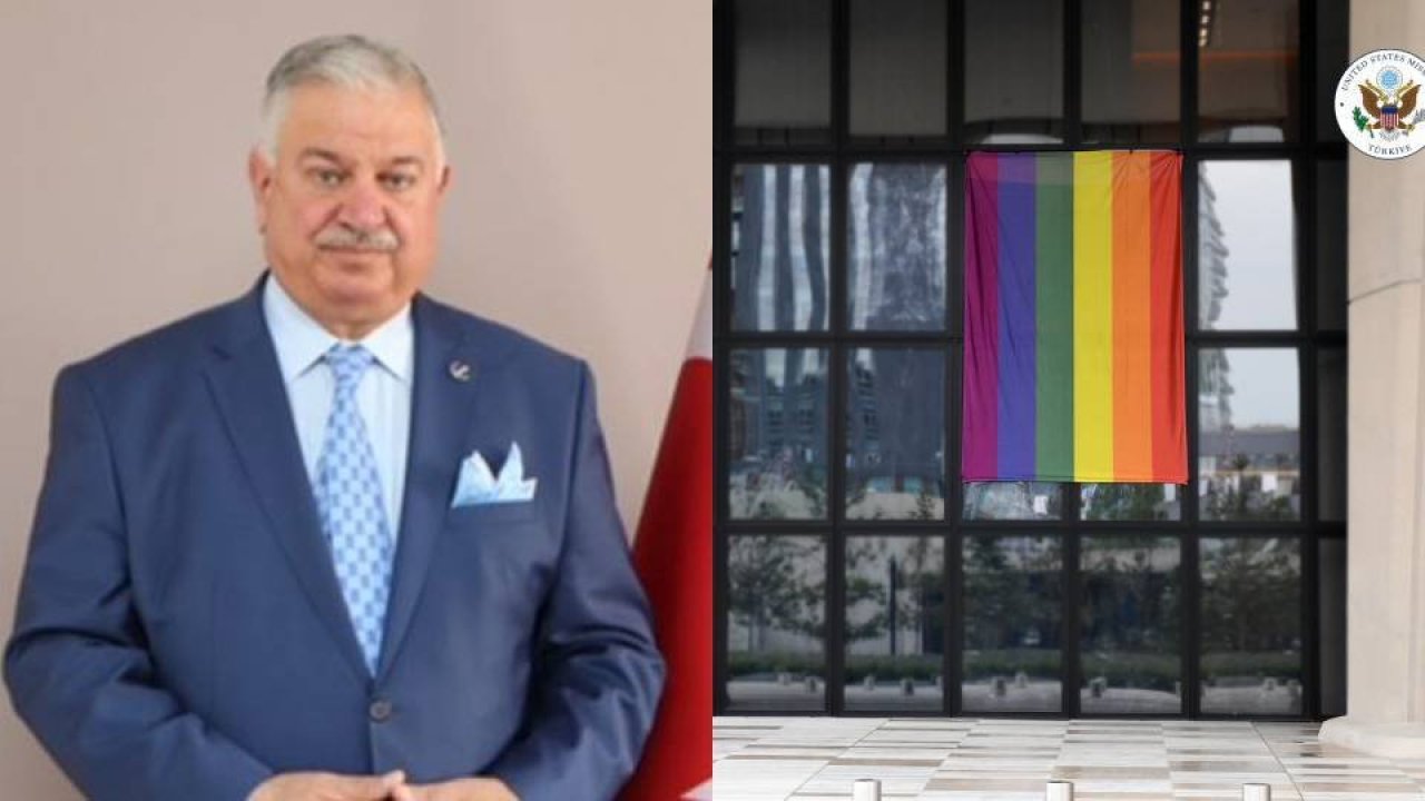 Yeniden Refah Partisi, ABD Büyükelçiliği’ne asılan LGBT bayrağını hedef aldı